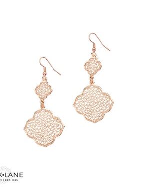 MOANA Rose Gold Lattice Drop Earrings | NEW